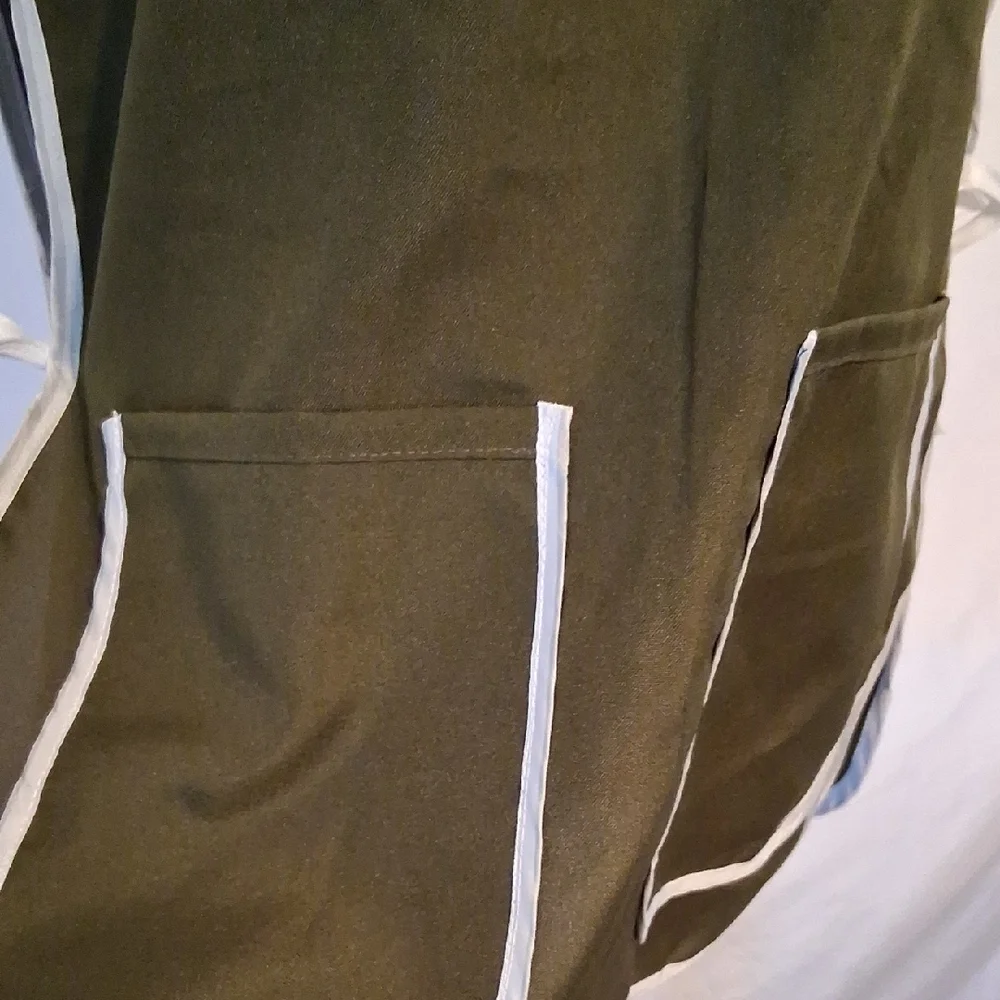 Olive Green LADIES WOMEN TABARD APRON OVERALL KITCHEN CATERING CLEANING